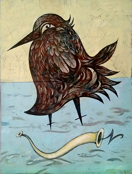 Scott Partridge - painting - black bird 1