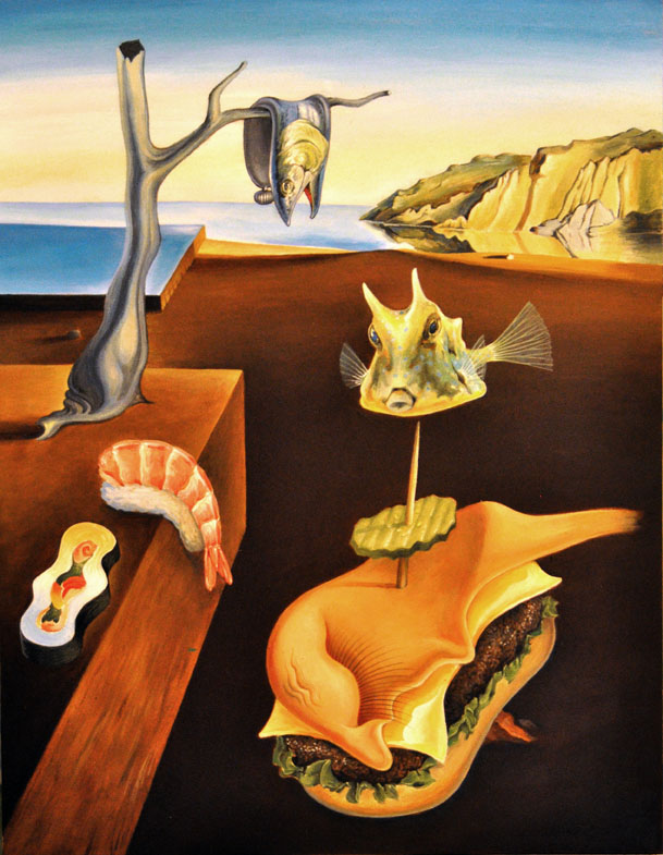 Scott Partridge - painting - cowfish Dali