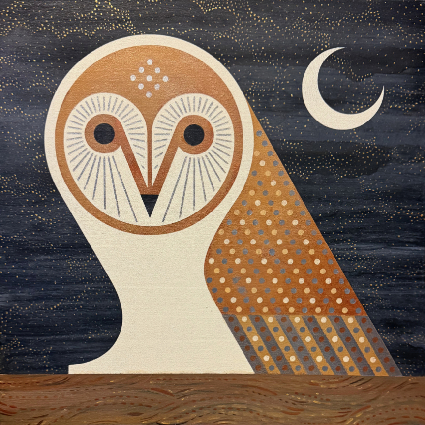 Scott Partridge - acrylic painting - barn owl
