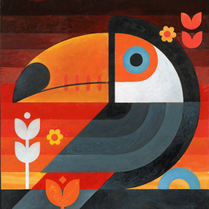 scott partridge - acrylic painting - toco toucan 10x10 2026