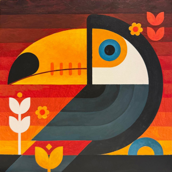 scott partridge - acrylic painting - toco toucan 10x10 2026 october