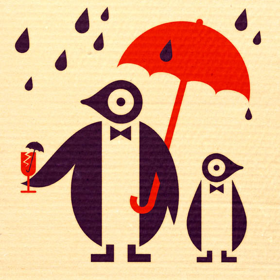 penguins keeping dry