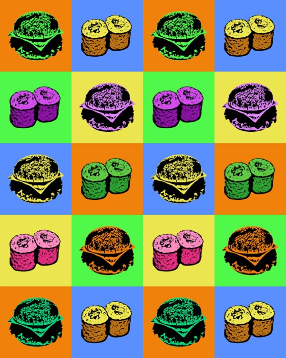 Scott Partridge - custom art for The Cowfish restaurant - warhol